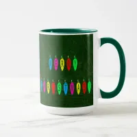 Colorful Merry Christmas Lights Font Mug