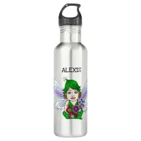 Pretty Caucasian Fairy Whimsical Personalized Stainless Steel Water Bottle