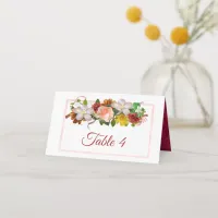 Blush Pink Rose Gold Rose Bouquet Table Card