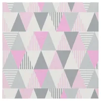 Pink Grey Geometric Triangle Pattern Fabric