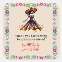 Sugar Skull Dia de los Muertos Day of the Dead Square Sticker