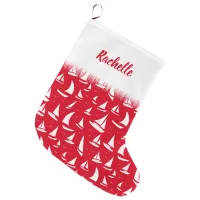 Sailing Boats and Yachts Nautical Large Christmas Stocking