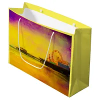 Yellow and Purple Santa Monica Pier Large Gift Bag