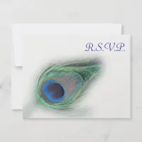 blue peacock  rsvp cards