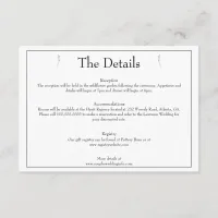 Minimalist Modern Monogram Black & White Wedding Enclosure Card