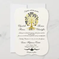 Golden Tree of Life Timeless Sophisticated Elegant Invitation