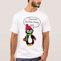 I Survived the Polar Vortex 2019 Funny Penguin T-Shirt