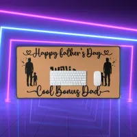 Cool Bonus Dad Happy Father's Day | Desk Mat