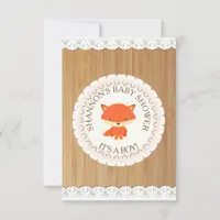 Cute Woodlands Animals Fox Baby Shower Invitation