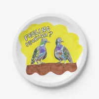 Pigeon fancier party picnic plates bird lover