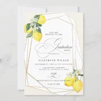 Boho Script Lemon Summer Photo Graduation Invitation