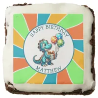 Dinosaur themed Kid's Birthday Party Personalized Brownie