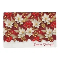 Red White Christmas Floral Pattern#17 ID1009 Placemat