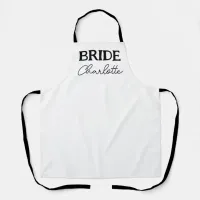 Bride To Be Black And White Bachelorette Apron