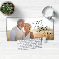 Modern Wedding Anniversary Vow Renewal Photo Desk Mat