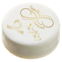 Happy Valentine's Day Together Forever Gold/White Chocolate Covered Oreo