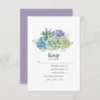 Desert Cactus Succulents Wedding RSVP Card