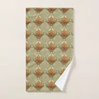 Autumn Leaves with Stars Diamond Pattern  Hand Towel