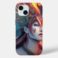 Draconic Warrior Priestess Queen Shaman Portrait iPhone 15 Case