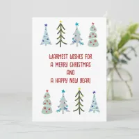 Cute Christmas trees doodle Holiday Card