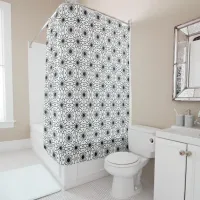 Abstract pattern in Black and White Shower Curtain