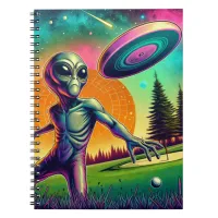 Alien Disc Golf with Planet Backgroud Notebook