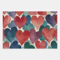 Cute Gold Hearts Wrapping Paper