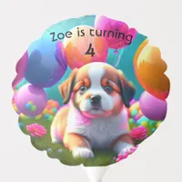 Cute puppy with balloons - sweet Kids Birthday 