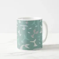 Ocean Animals Whale Tails Blue Coffee Mug