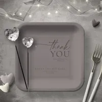 Chic Neutrals Wedding Thank You Warm Gray ID1020 Paper Plates