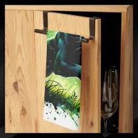 Black Panther with green surroundings Monogram | Kitchen Towel