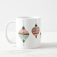 Turquoise and Coral Retro Mid-century Ornaments  Coffee Mug