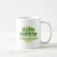 Better Between the Pages Green Reading Fun Coffee Mug