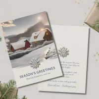 Elegant Winter Photo Business Holiday Card