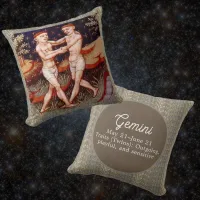 Gemini the Twins Zodiac Sign Birthday Party Throw Pillow