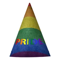 LGBT Rainbow Pride Flag Retro Style Party Hat