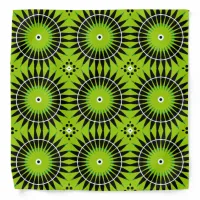 Stylish Boho Lime Green Geometric Pattern Bandana