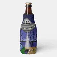 UFO Extraterrestrial Abduction Alien Bottle Cooler