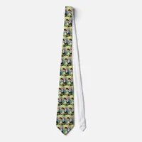 Vintage Easter Girl and Baby Chicks Neck Tie