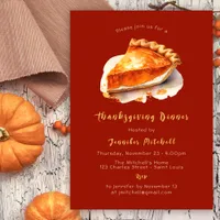 Pumpkin Pie Thanksgiving Dinner Friendsgiving Invitation