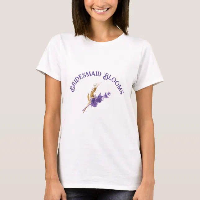 Lavender Watercolor Floral Bachelorette Bridesmaid T-Shirt