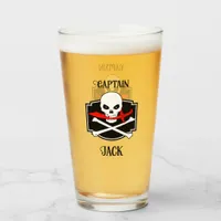 Personalized Jolly Roger (Cutlass)  Glass