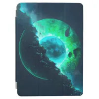 Emerald Lunar Core Cracking Open DALL-E AI Art iPad Air Cover