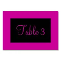 Pink and Black Numbered Table Number