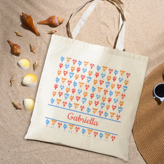 Fun Beach or Pool Party Personalized Bachelorette Tote Bag