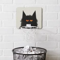 Grumpy Black Cat Mini Basketball Hoop