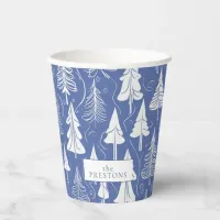 Blue Christmas Pattern#6 ID1009 Paper Cups