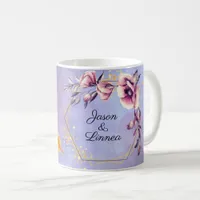 Quirky Flame Orange Feather with Pastel Flowers   Coffee Mug