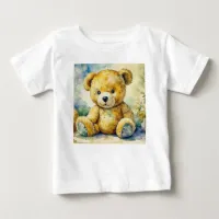 Watercolor Illustration of a Teddy Bear Thank You Baby T-Shirt