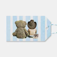Cowboy Baby and Teddy Bear Thank You Gift Tags